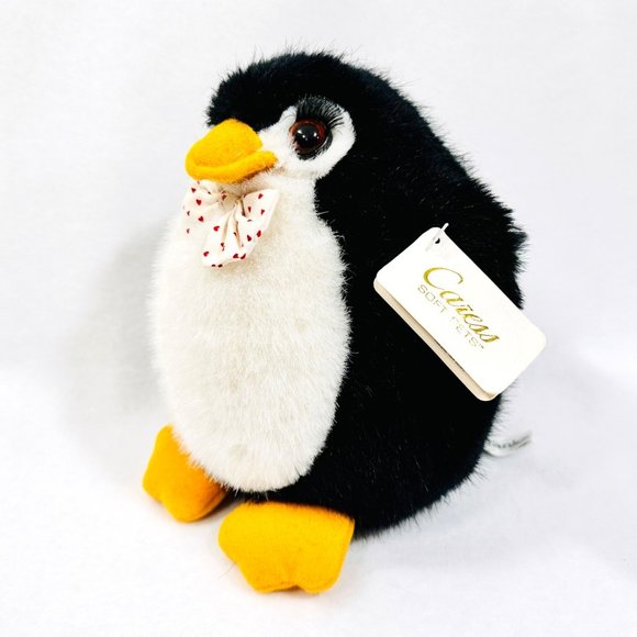 Vintage Russ Berrie Penguin Fairbanks Caress Soft Pets Plush Toy with all Tags - Picture 5 of 9